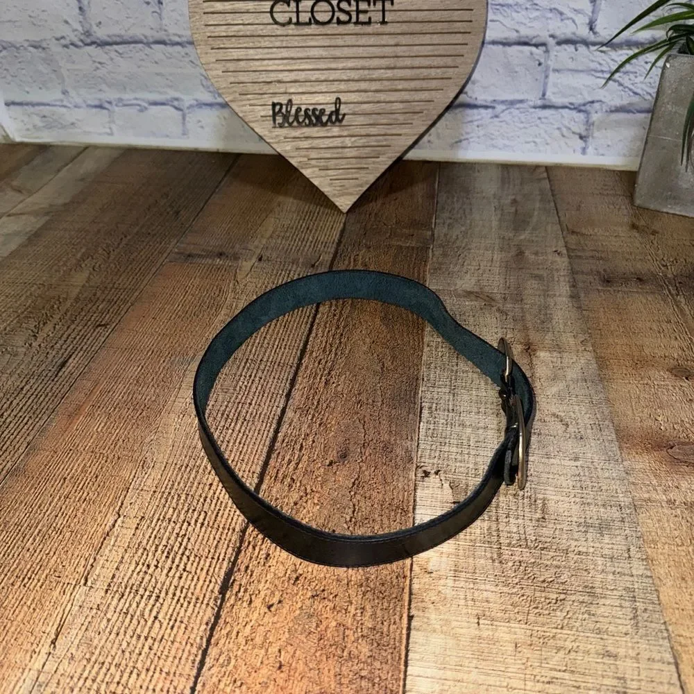 Adoppia vita navy blue leather belt